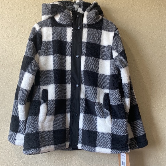 Steve Madden Buffalo Check Teddy Fleece Jacket - Picture 4 of 15